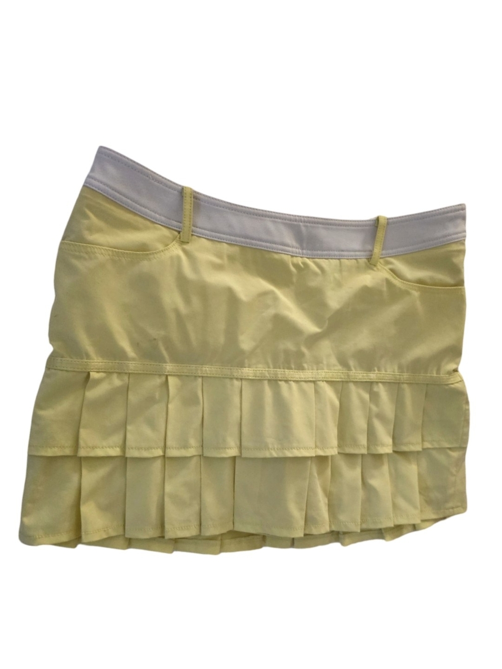 Louis castel light Yellow Ruffle Min tennisi Skirt - Picture 4 of 5